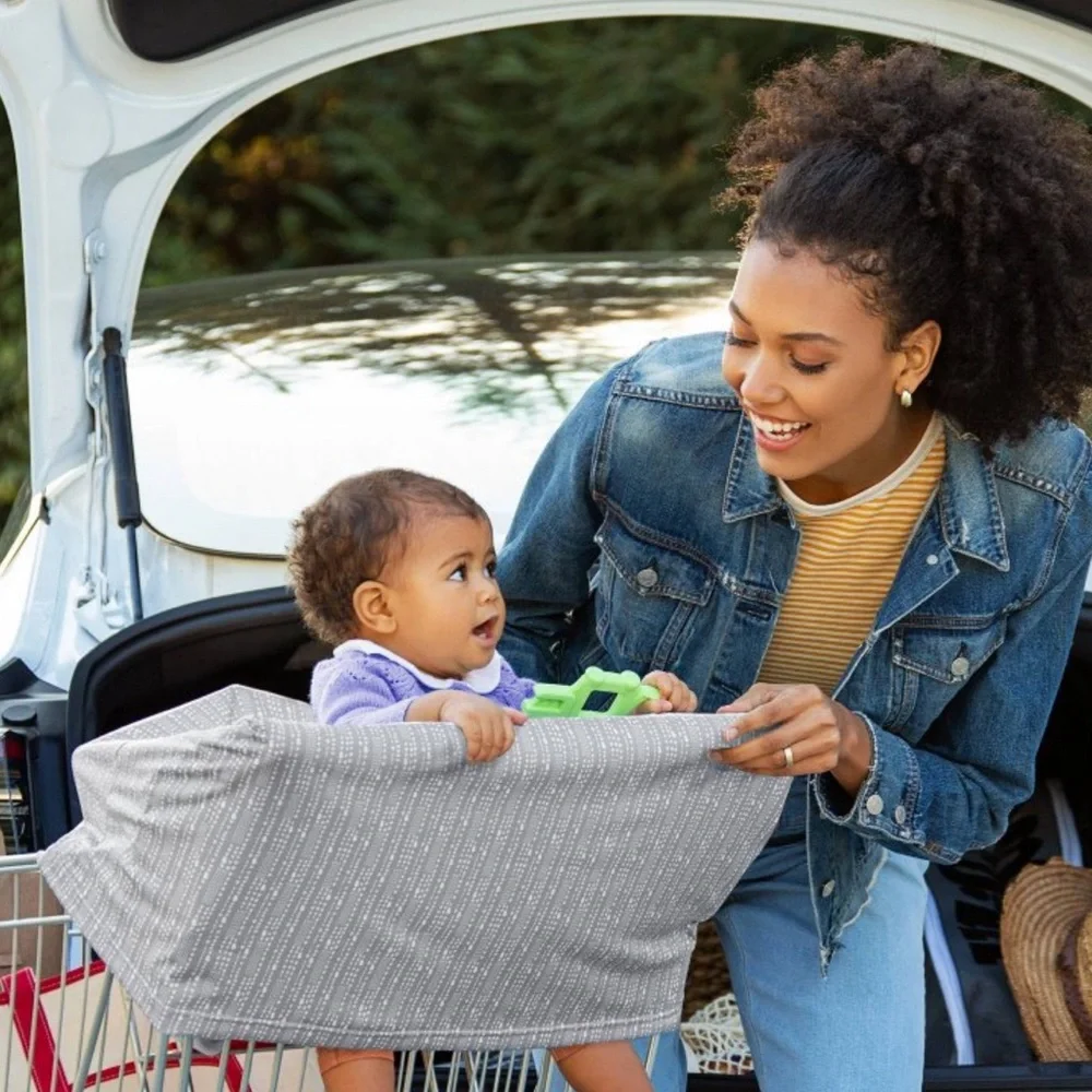 Munchkin Brica XtraGuard Antimicrobial 5-in-1 Nursing Car Seat Cover Gray